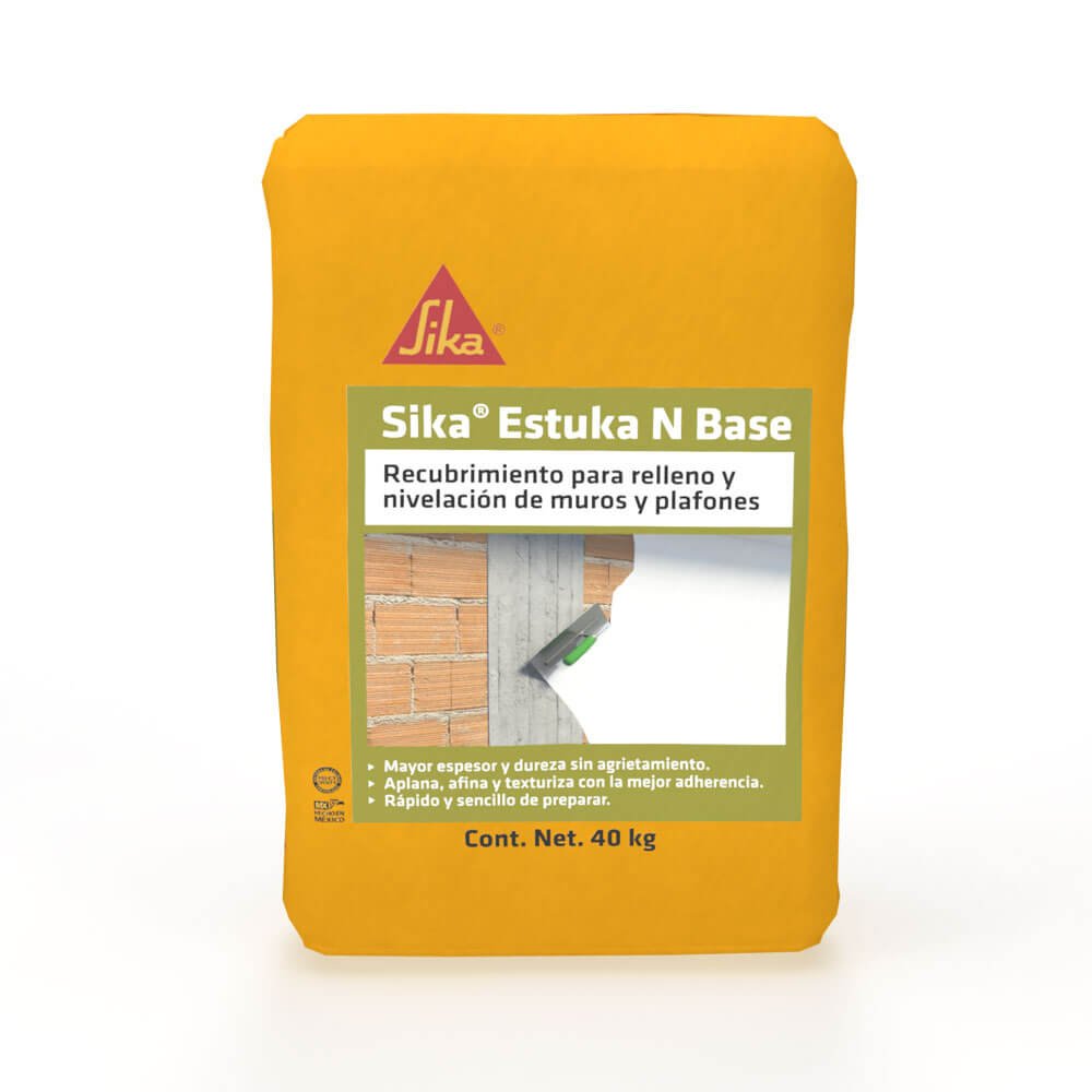 Mortero listo de rápido secado para reemplazar el uso de morteros o revoques, evitando la fisuración y desprendimientos - SIKA® ESTUKA N BASE